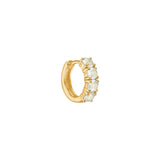Riff kleiner 18K Gold plattiert Hoop w. Prasiolith