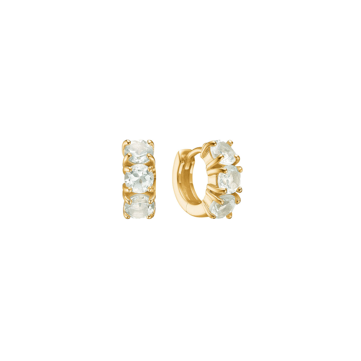 Reef mini 18K Gold Plated Hoop w. Prasiolite