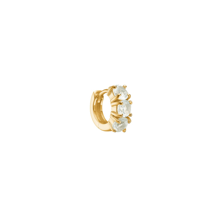 Reef mini 18K Gold Plated Hoop w. Prasiolite
