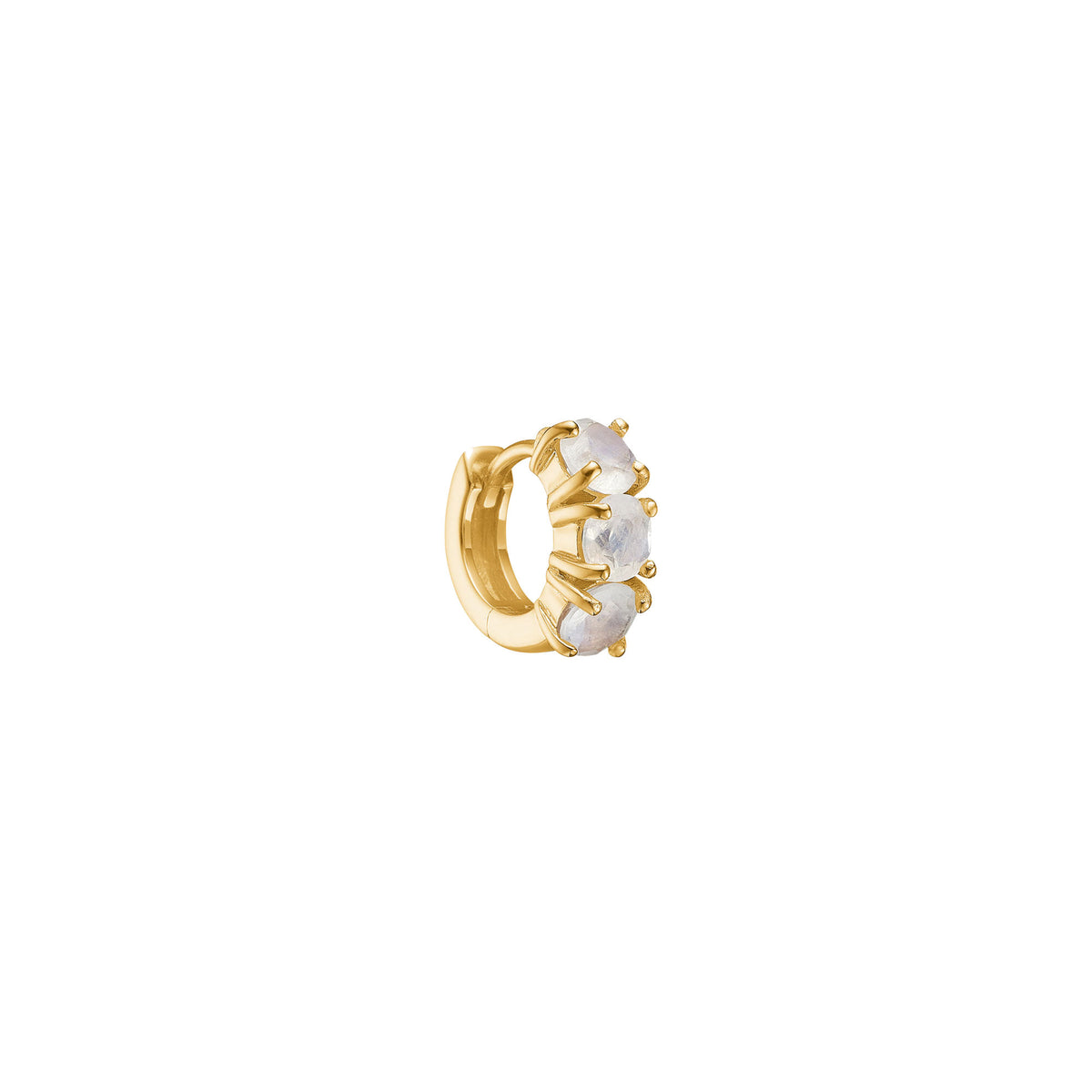 Regnbue mini 18K Forgyldt Hoop m. Månesten