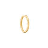 Fishbone medium 18K Gold Plated Hoop w. Herringbone details