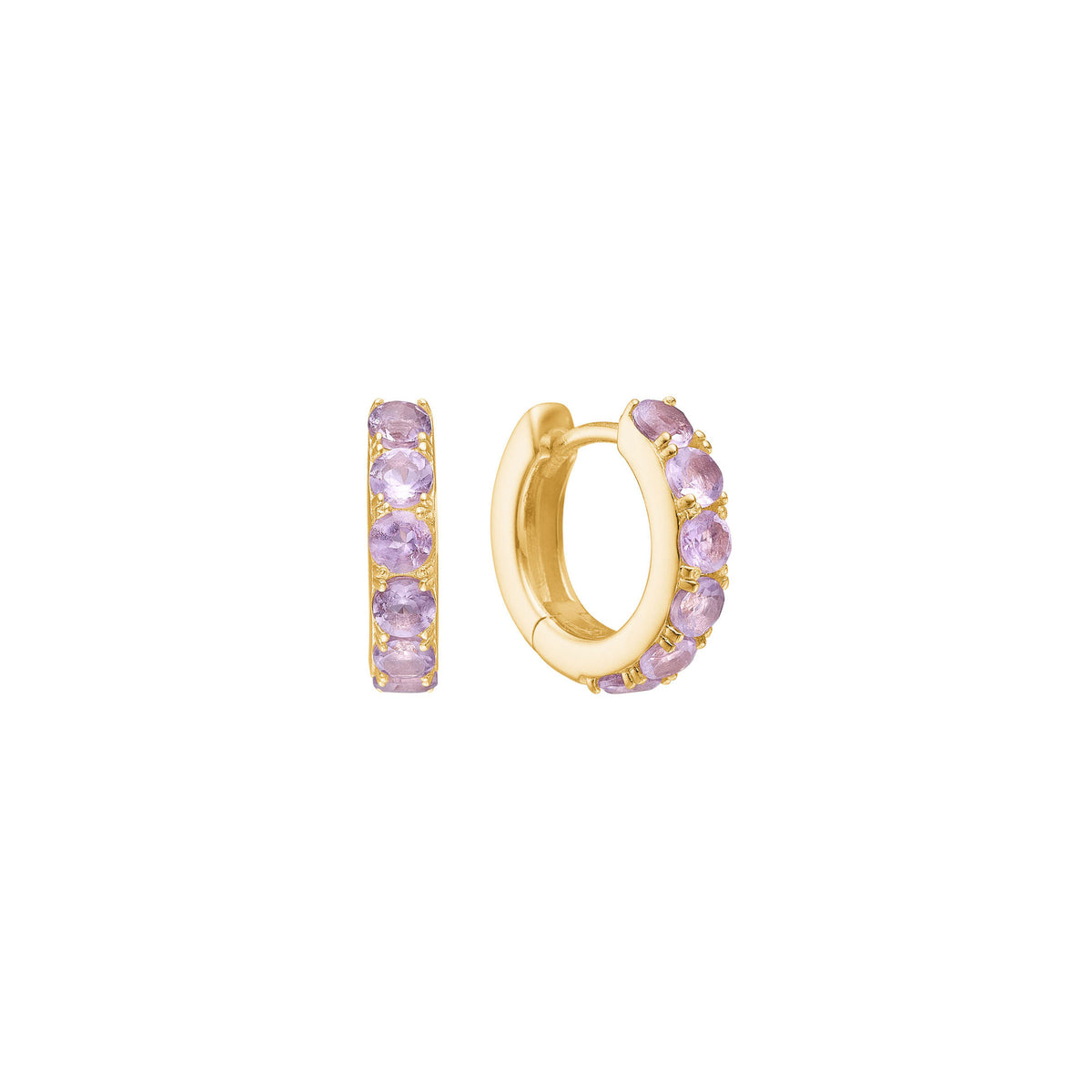 Olalla Hoops 18K vergoldet I Lila Amethyst