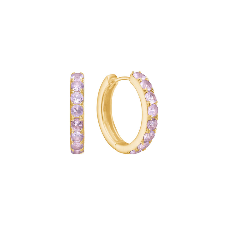 Olalla 18K Forgyldte Hoops m. Facet Ametyst