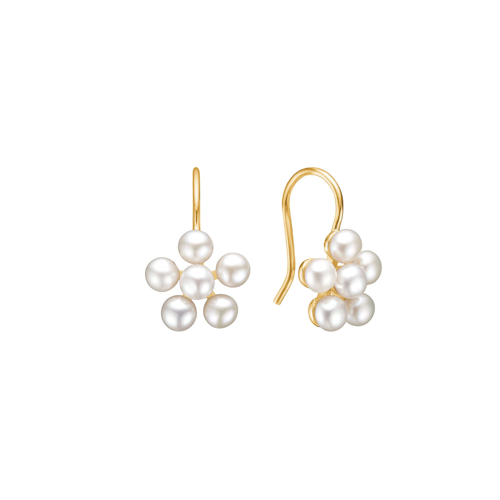 Reef 18K Gold Plated Earrings w. Pearls