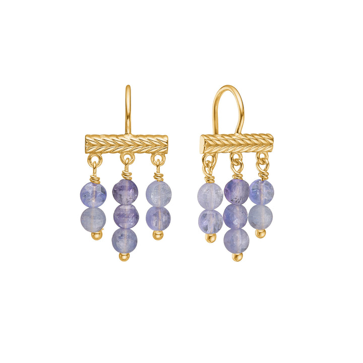 Mirage 18K Gold Plated Earrings w. Tanzanite