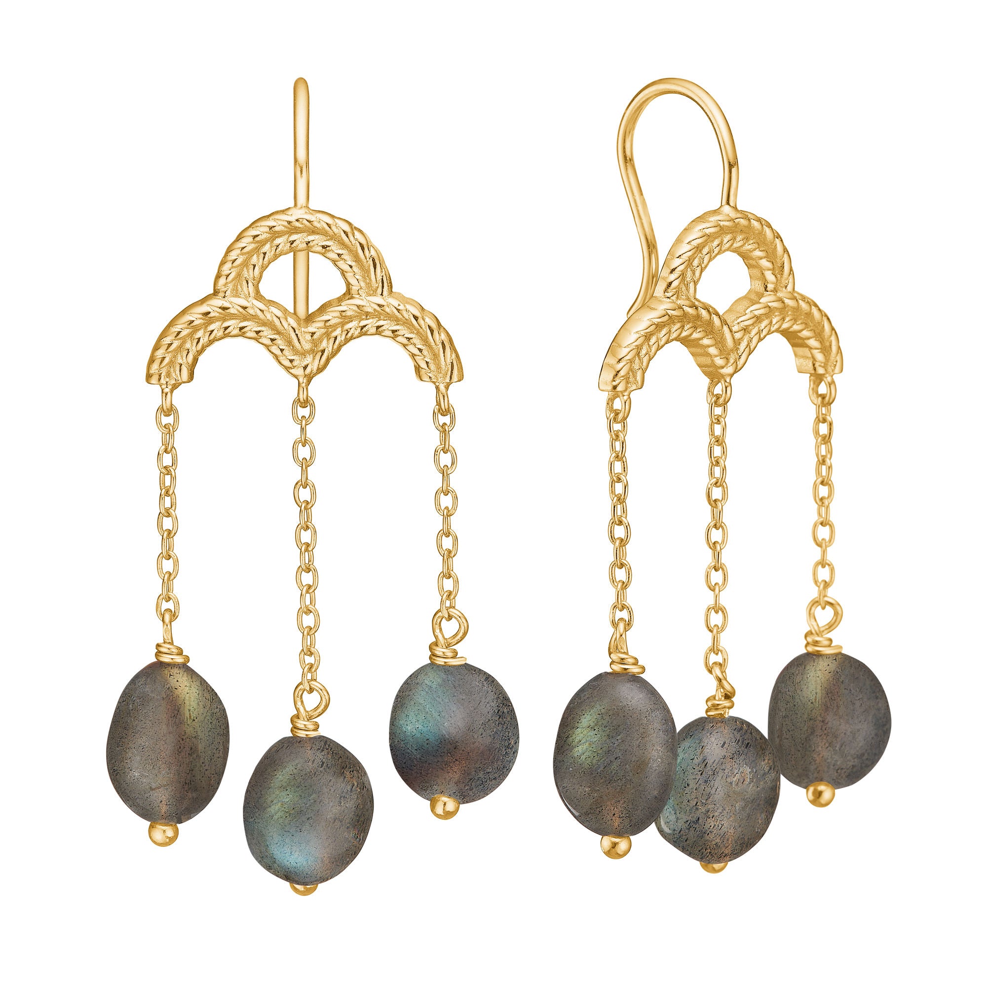 Mirage 18K Gold Plated Earrings w. Laboradorite