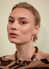 Panthea Gold Plated Earrings w. Lemon Quartz & Tiger's Eye
