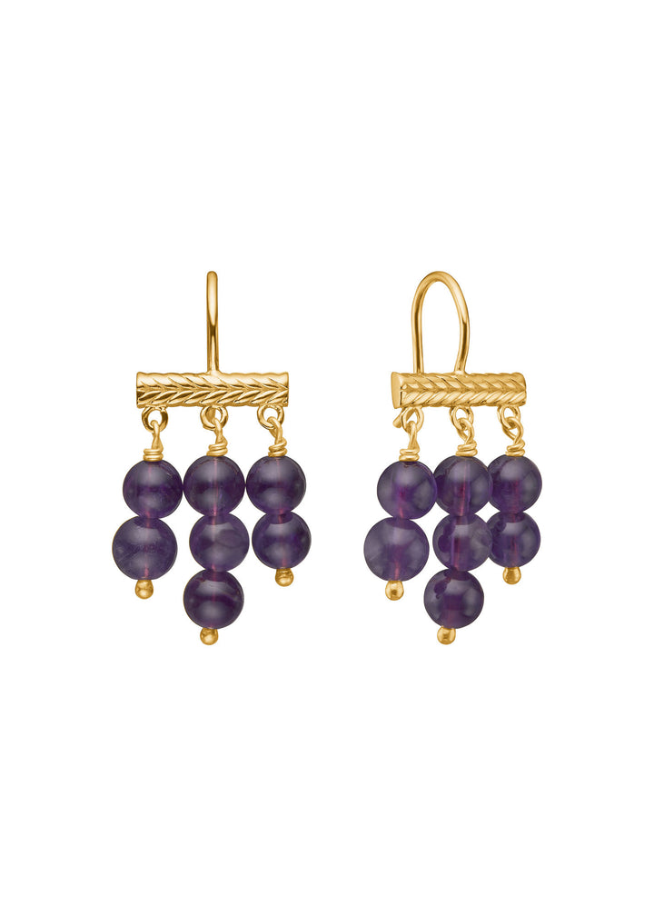 Anais Gold Plated Earrings w. Amethyst