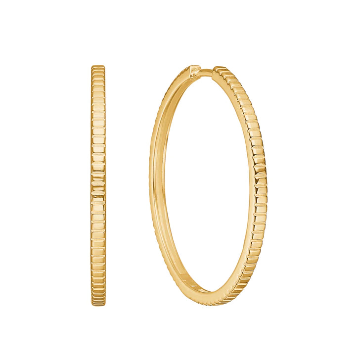 Pinstripe large 18K Gold Plated Hoop