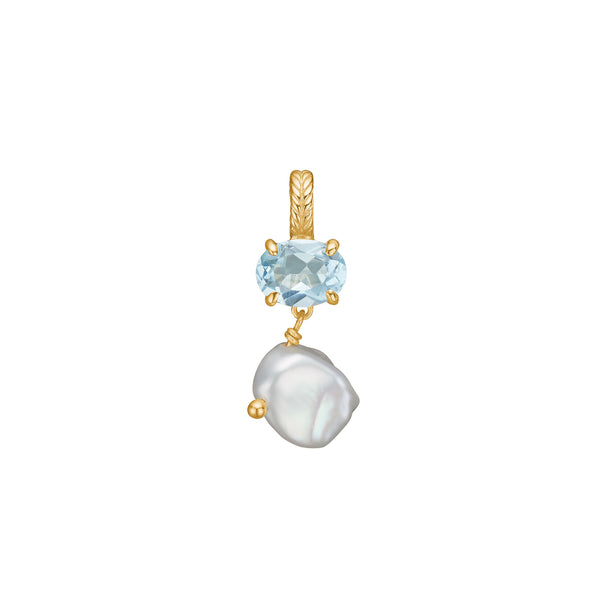 Mirage 18K Gold Plated Pendants w. Topaz & Pearl