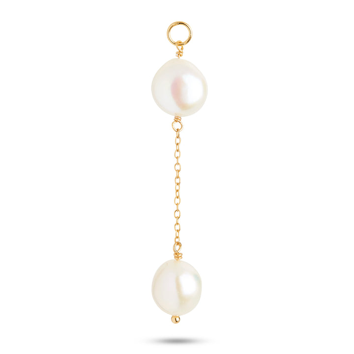 Pearl Jam long 18K Gold Plated Earring-Pendant w. Pearls