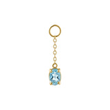 Gem Candy Blue 18K Gold Plated Earring-Pendant w. Topaz
