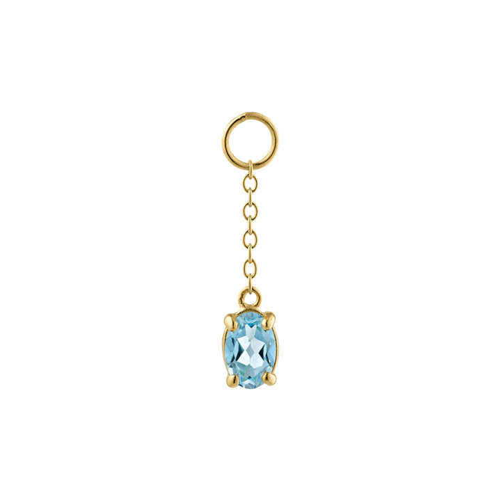Gem Candy Blue 18K Gold Plated Earring-Pendant w. Topaz