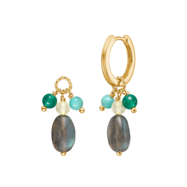 Mirage 18K Gold Plated Pendant w. Mixed Stones