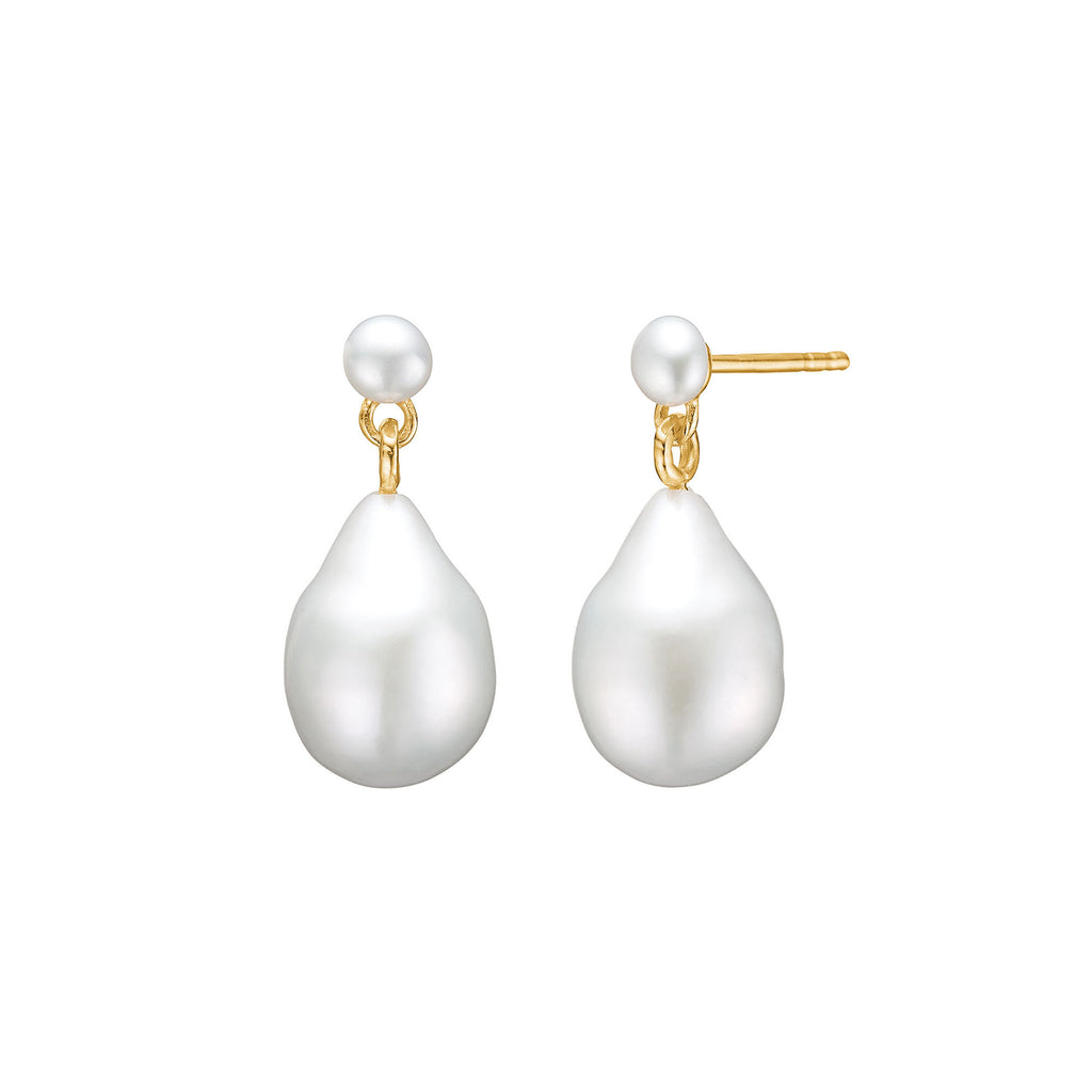 Reef 18K Gold Plated Studs w. Pearls