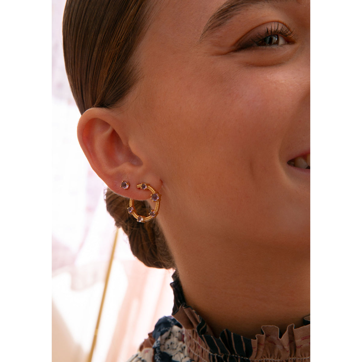 Olalla Ohrstecker goldplattiert 18K I Amethyst