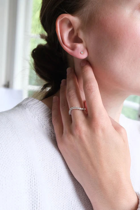 Little Noor 14K White Gold Ring w. Diamonds