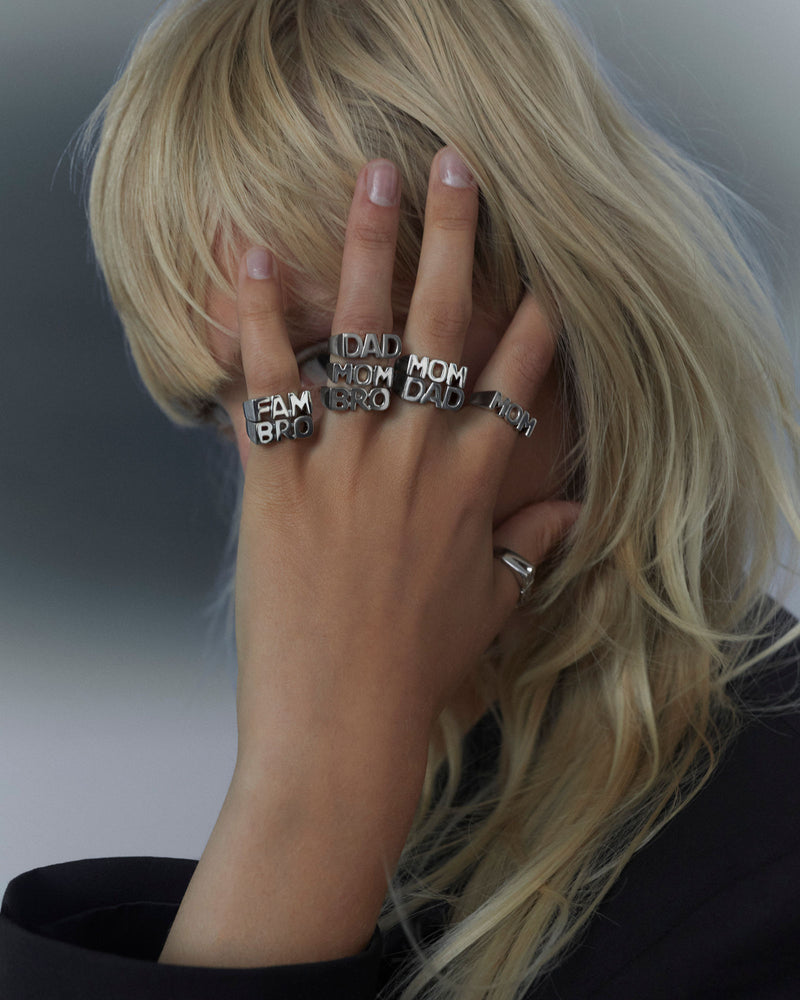 Bro Rind Maria Black Bro Silver Ring | The Jewellery Room