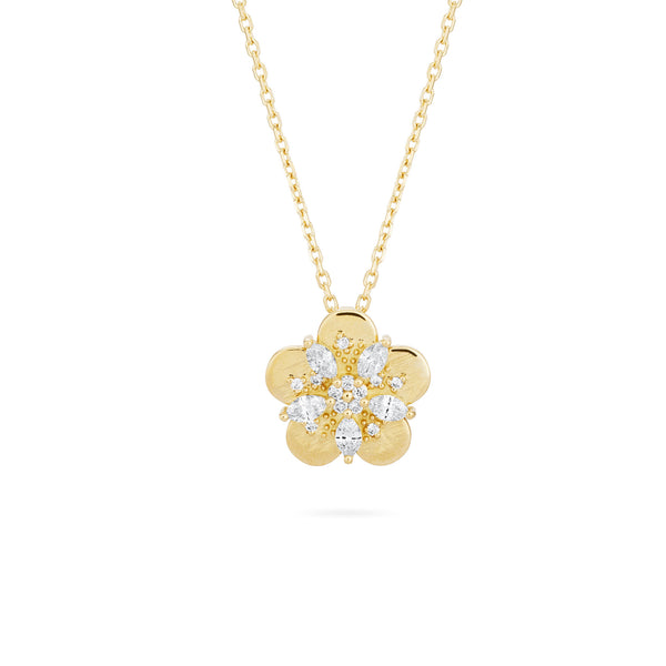 Fleur Bloom 18K Gold Necklace w. Diamonds