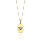 Fleur Sparkle 18K Gold Necklace w. Diamonds