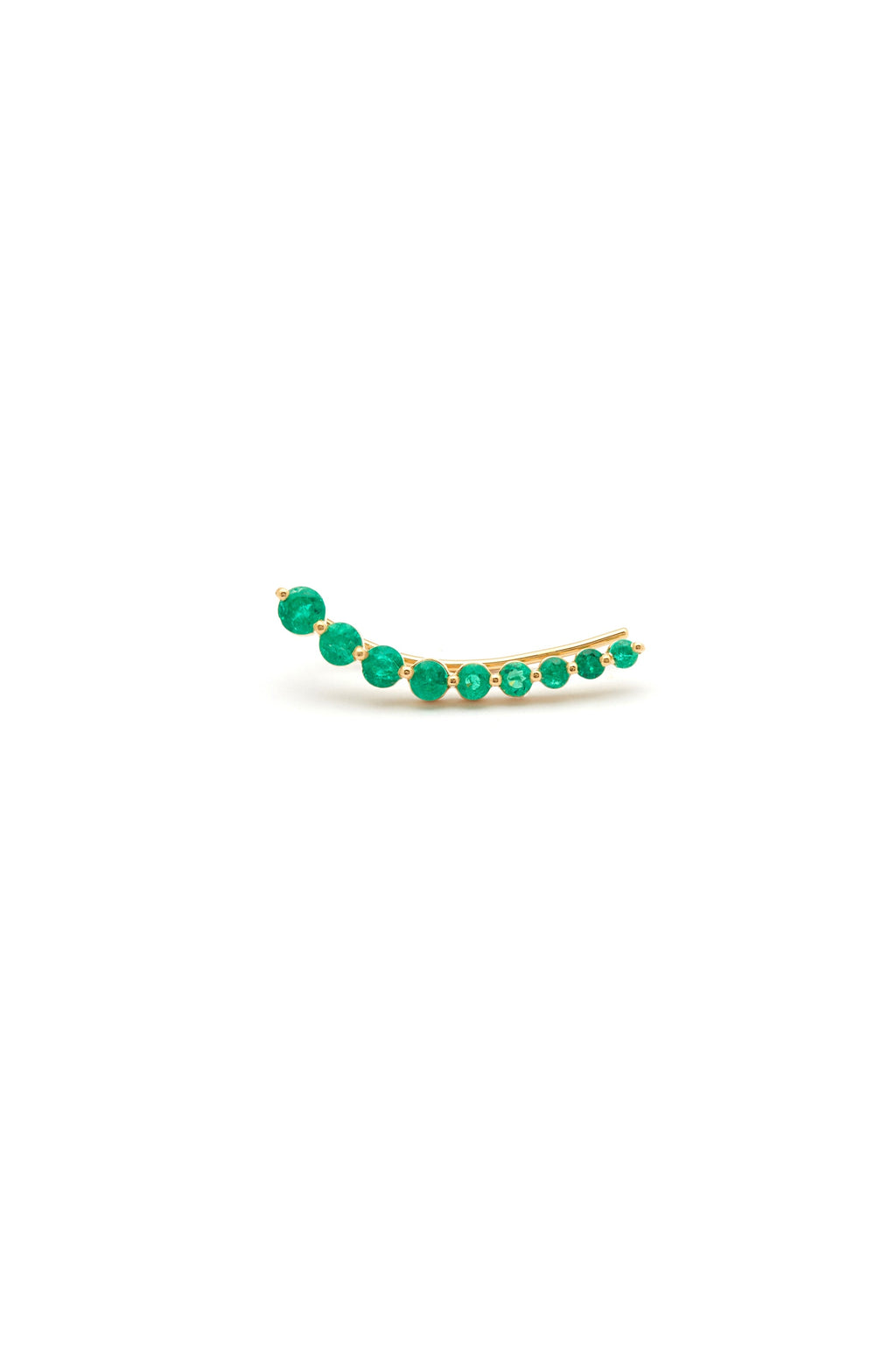 Floating Emerald 18K Gold Earring w. Emerald