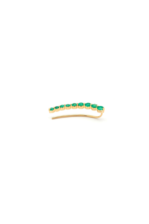 Floating Emerald 18K Gold Earring w. Emerald