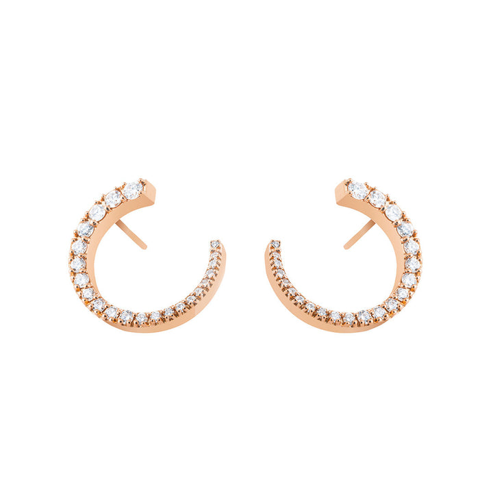 Forever and Always 18K Rose Gold Earring w. Diamonds