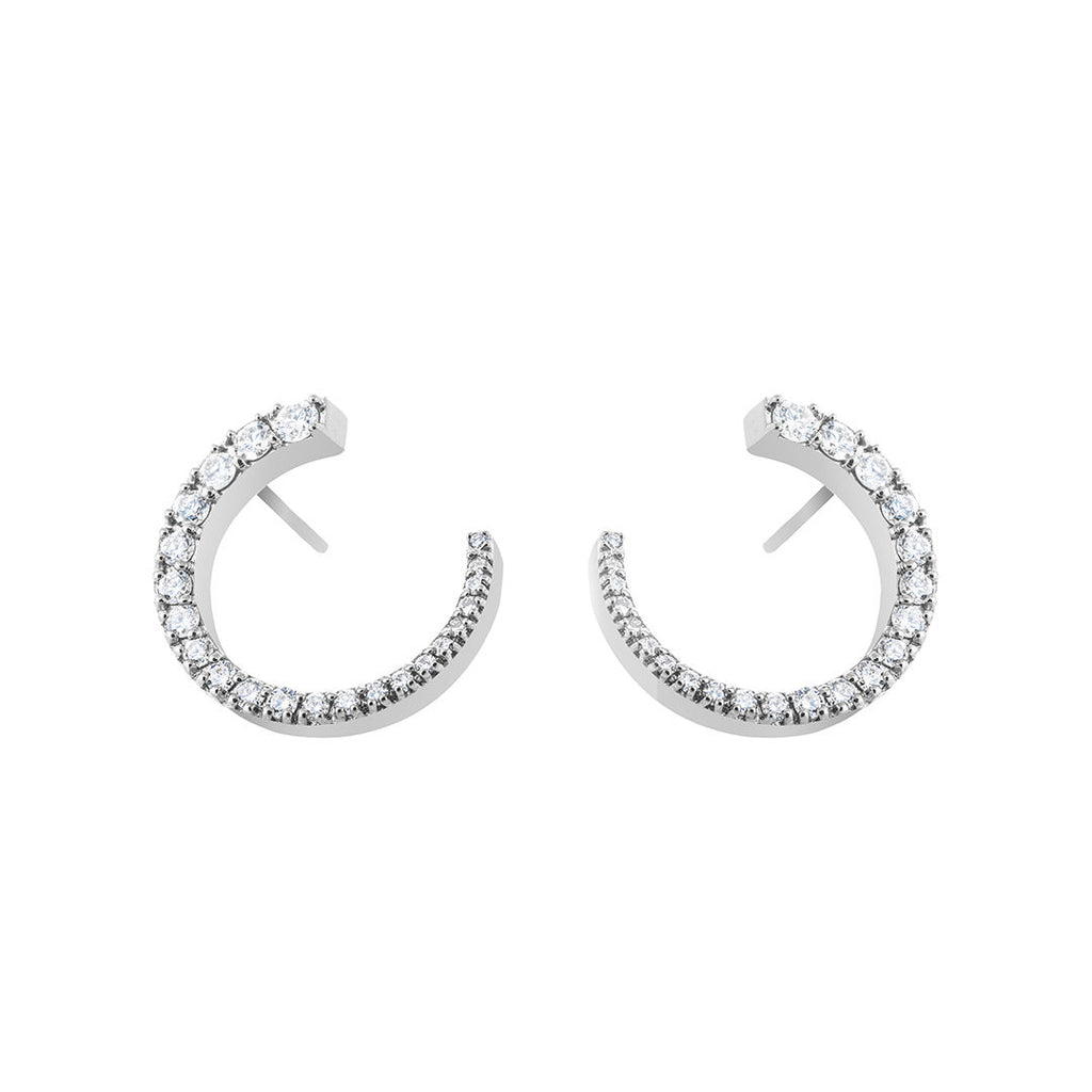 Forever and Always 18K White Gold Earring w. Diamonds