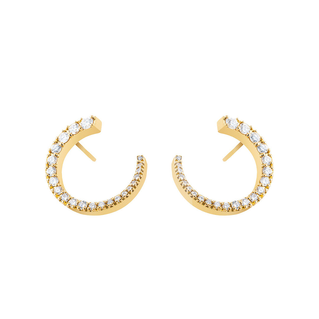 Forever and Always 18K Gold Earring w. Diamonds
