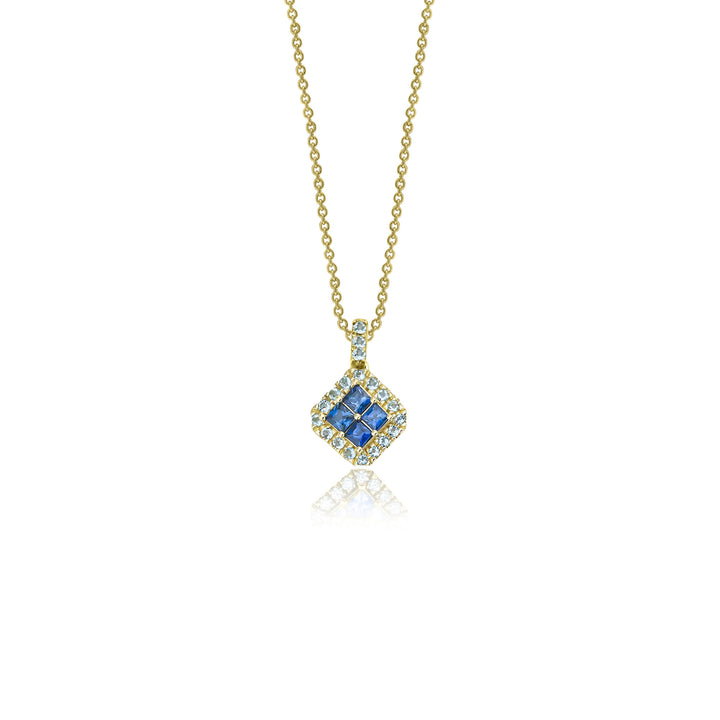Fortuna Azul 18K Gold Necklace w. Aquamarines & Sapphires