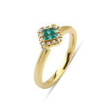 Fortuna Verde 18K Guld Ring m. Smaragd & Diamanter
