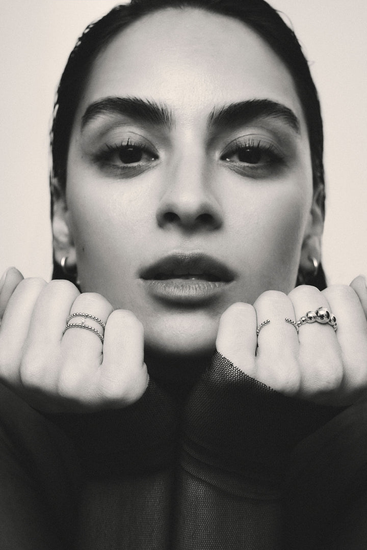 Double Nude 18K Whitegold Ring w. Lab-Grown Diamond