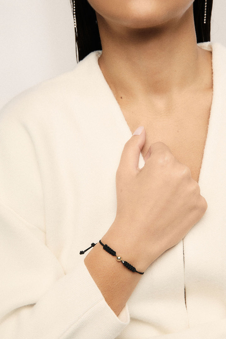 Nude Cord 18K Rosegold Bracelet w. Lab-Grown Diamond