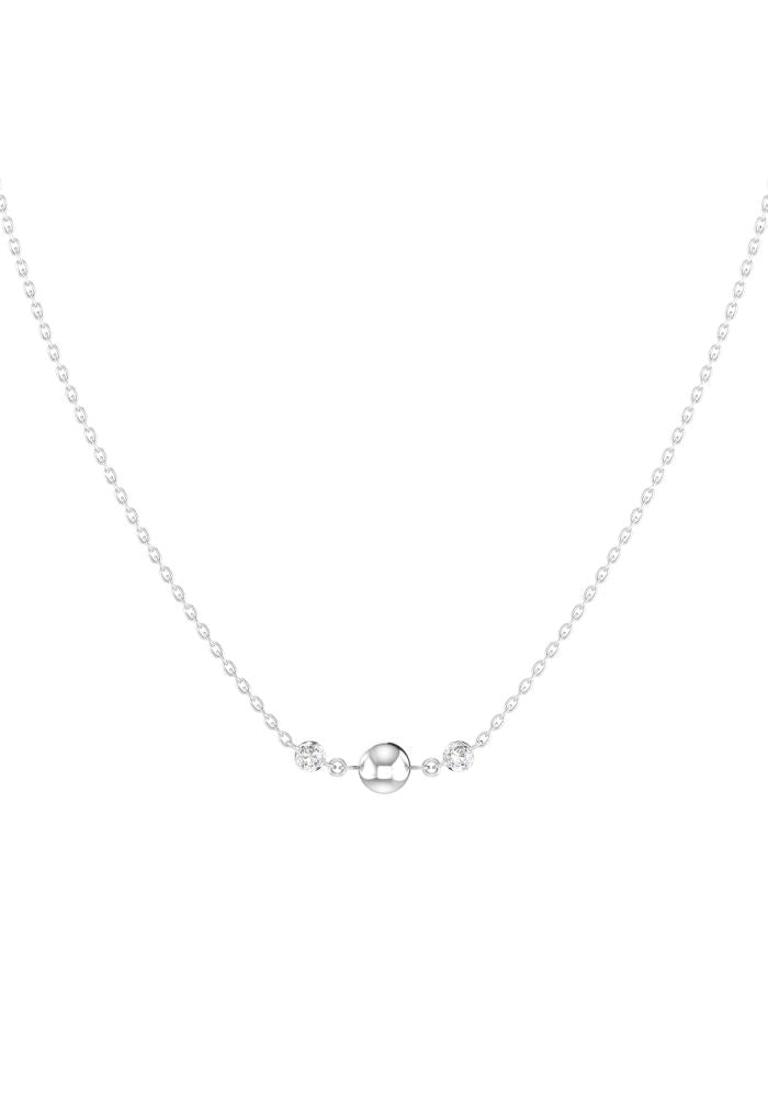 Triplet Nude 18K Whitegold Necklace w. Lab-Grown Diamonds