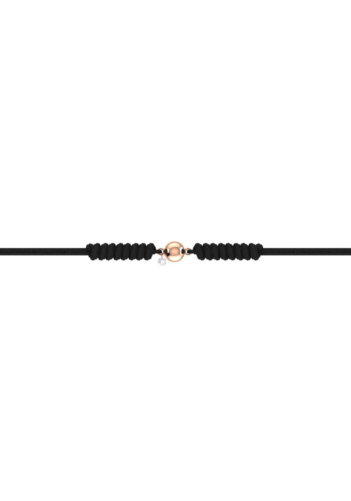 Nude Cord 18K Rosegold Bracelet w. Lab-Grown Diamond