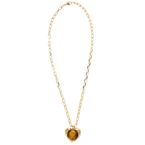 Freya Gold Plated Necklace w. Tiger's Eye