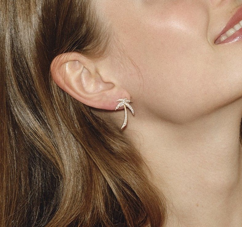 Palm Dream 18K Gold, Rosegold or Whitegold Studs w. Diamonds