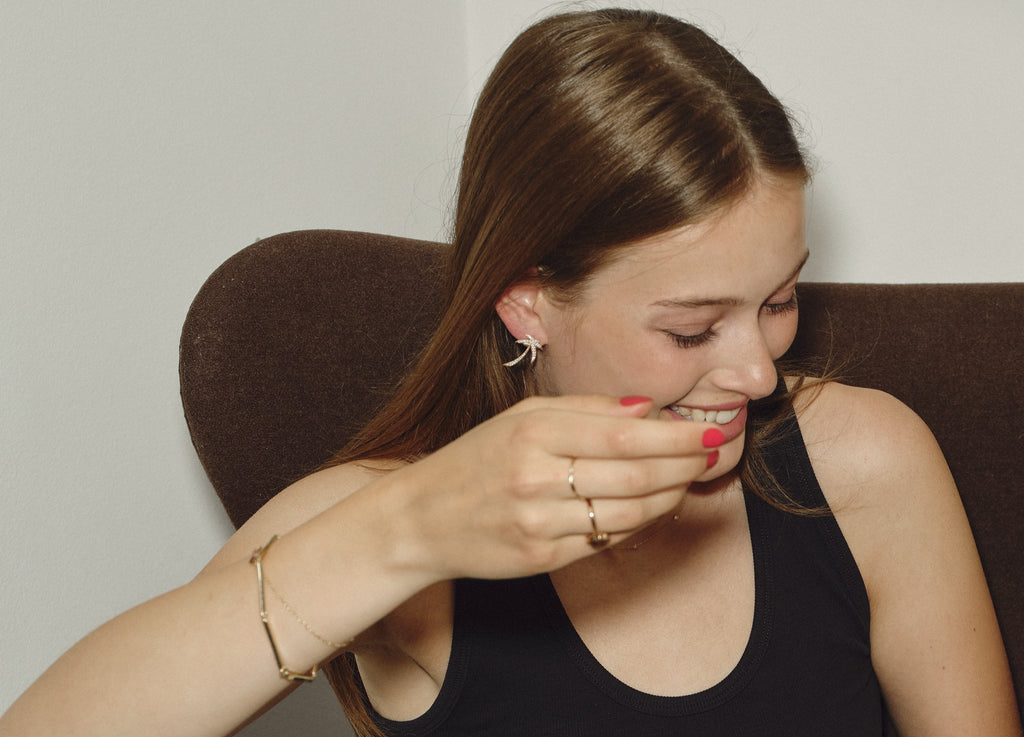 Palm Dream 18K Gold, Rosegold or Whitegold Studs w. Diamonds