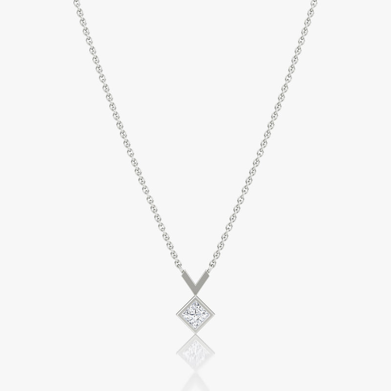 Arrow 14K Whitegold Necklace w. Lab-Grown Diamond
