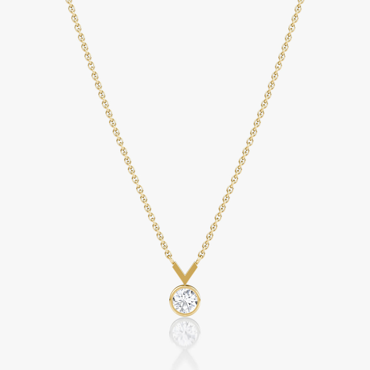 Arrow 14K Gold Necklace w. Round Cut Lab-Grown Diamond