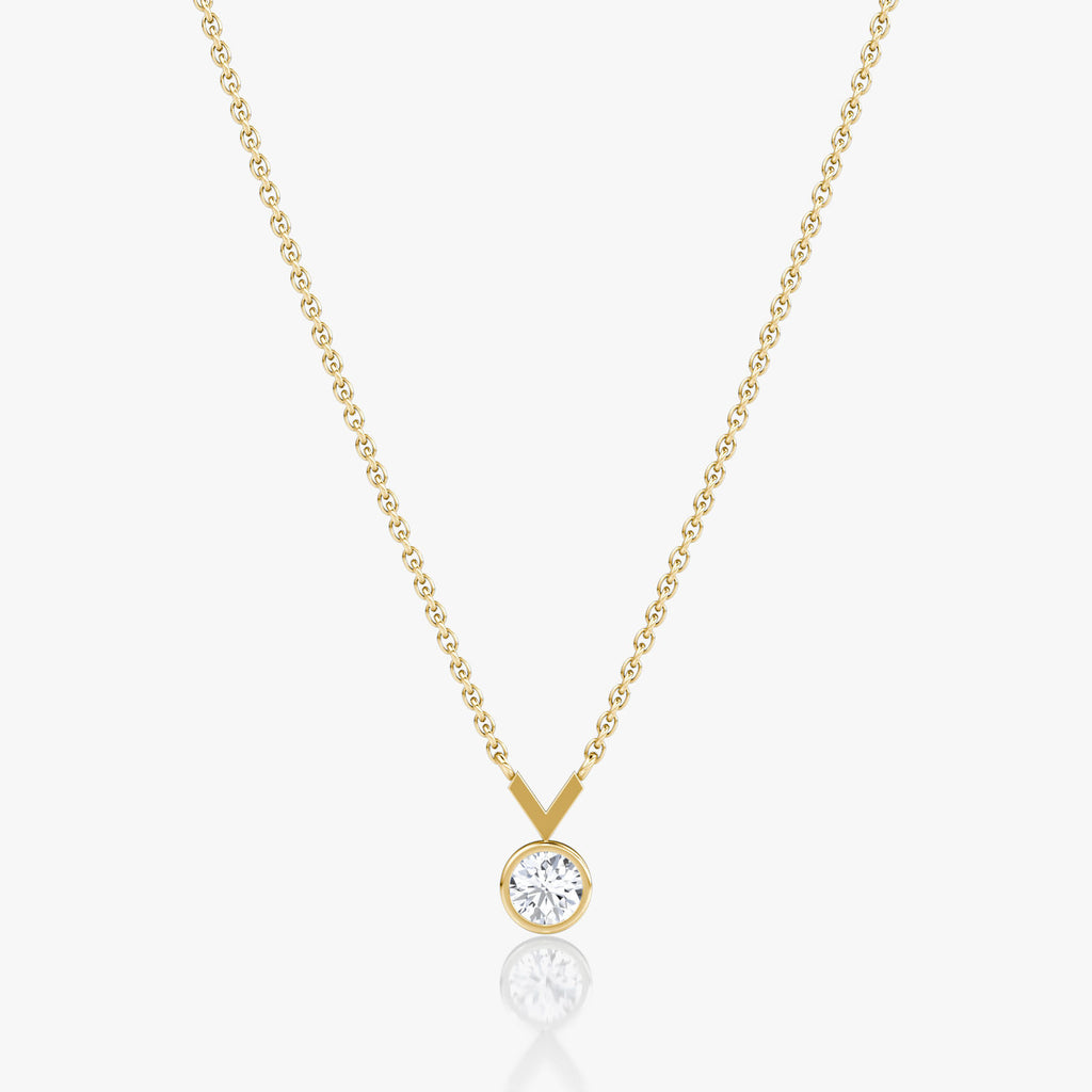 Arrow 14K Gold Necklace w. Round Cut Lab-Grown Diamond