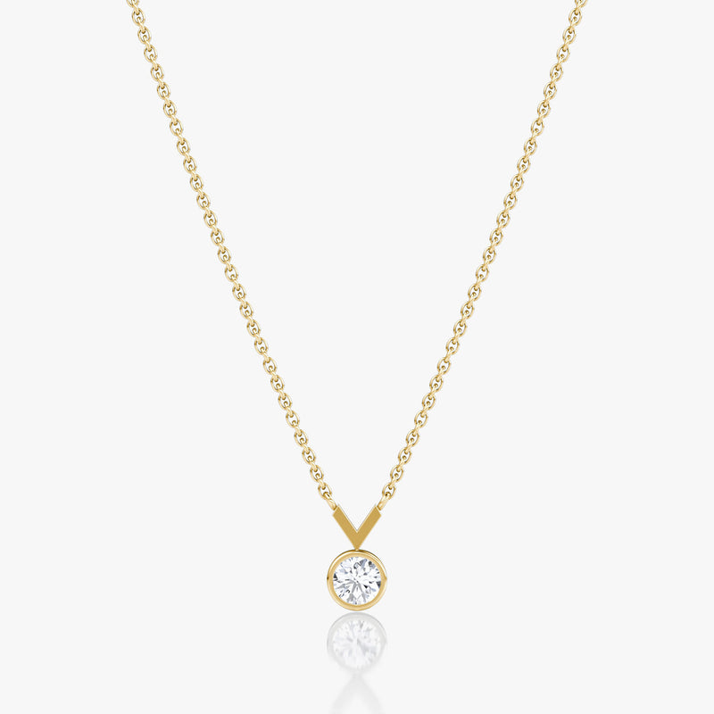 Arrow 14K Gold Necklace w. Round Cut Lab-Grown Diamond