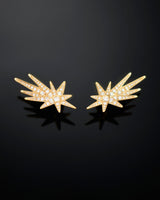 Funky Shooting Stars 18K Gold Stud w. Diamonds