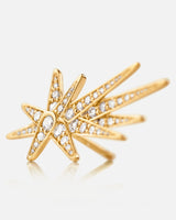 Funky Shooting Stars 18K Gold Stud w. Diamonds