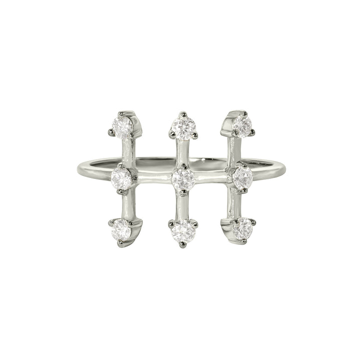 Future Nostalgia 18K White Gold Ring w. Diamonds