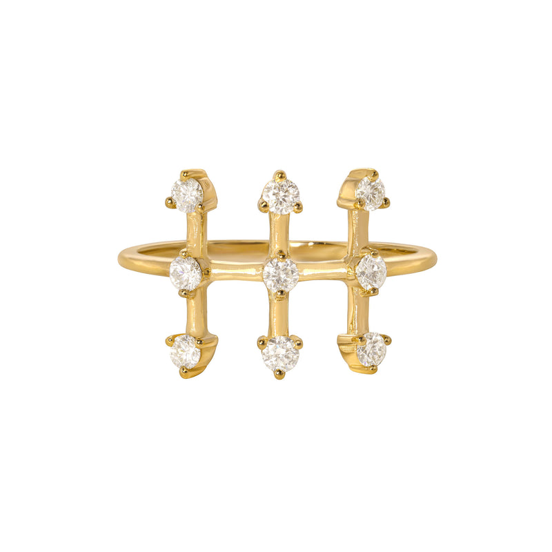 Future Nostalgia 18K Gold Ring w. Diamonds