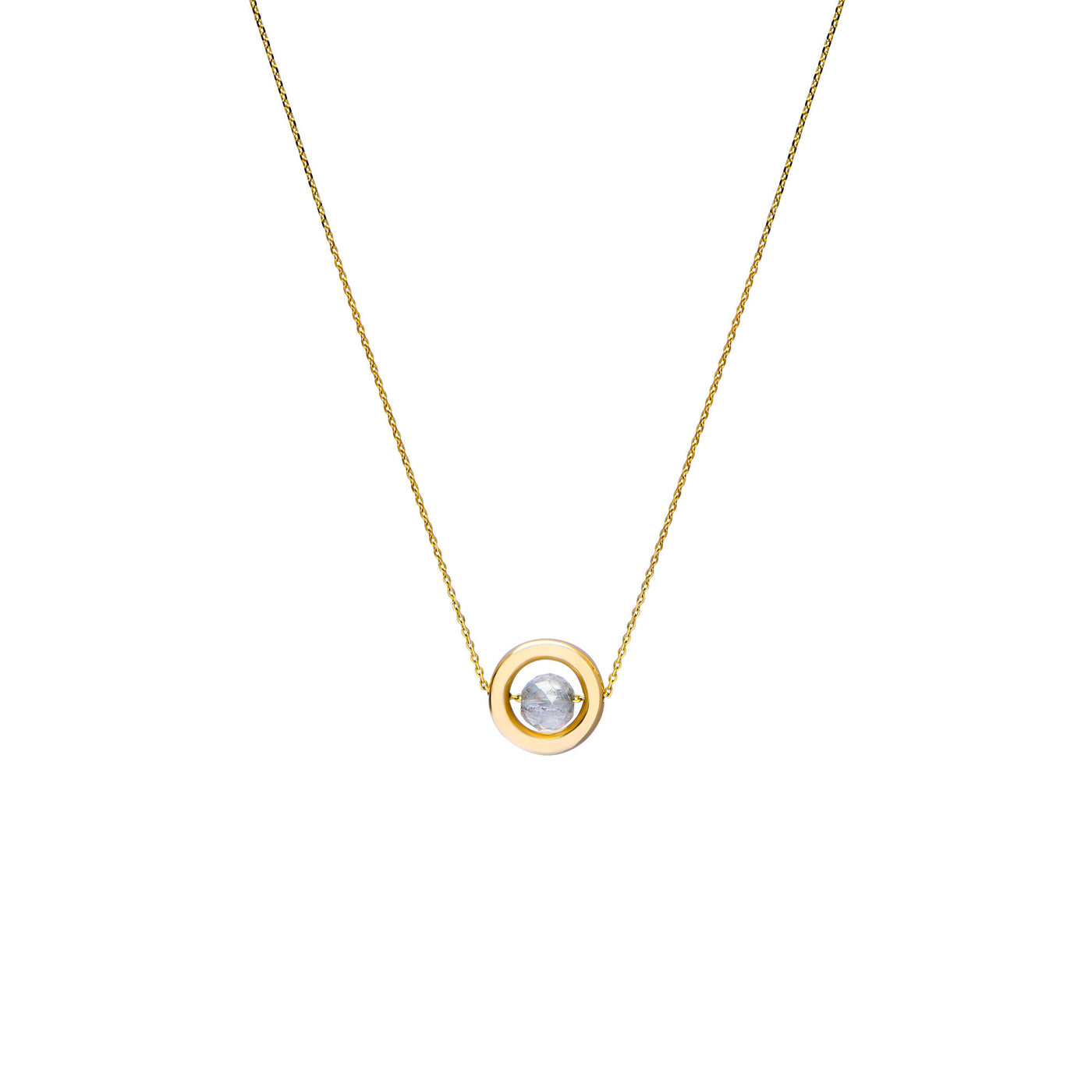 Universe 20 Golden 14K Gold, Whitegold or Rosegold Necklace w. Diamond