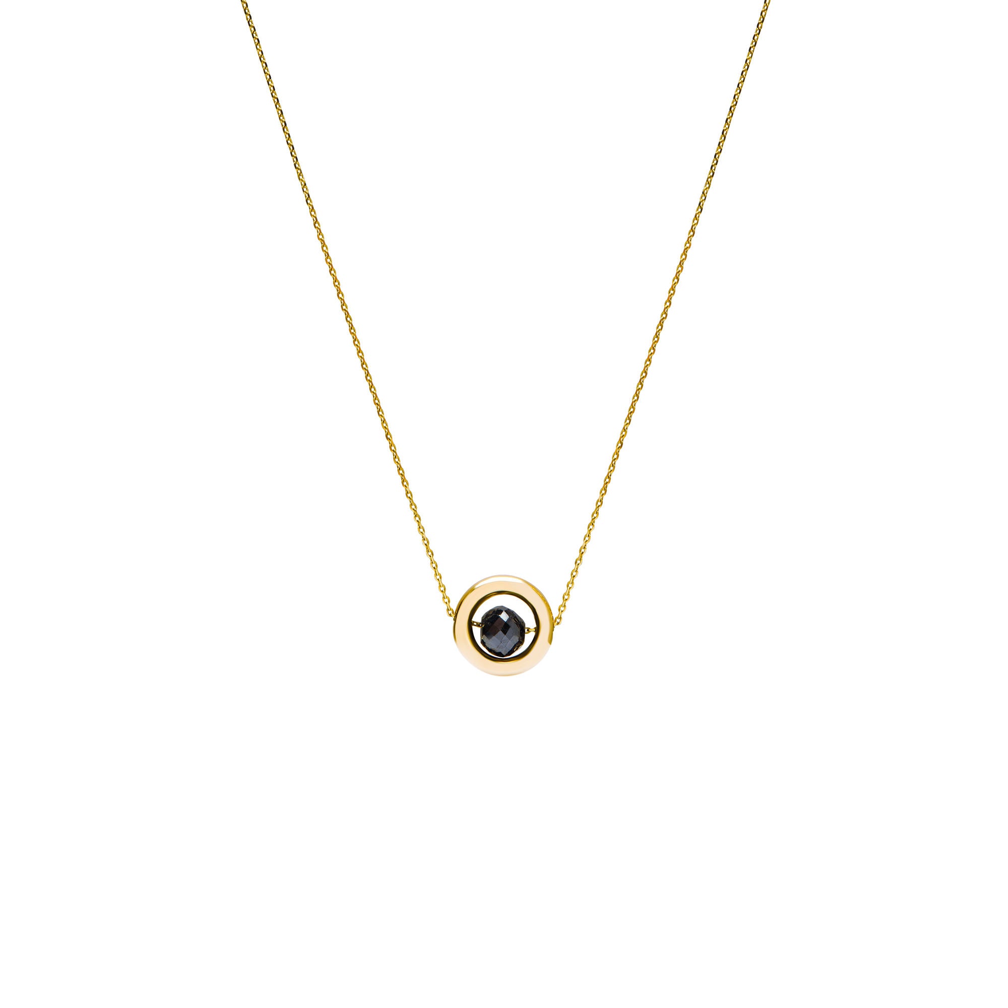 Universe 3 Golden 14K Gold, Whitegold or Rosegold Necklace w. Diamond