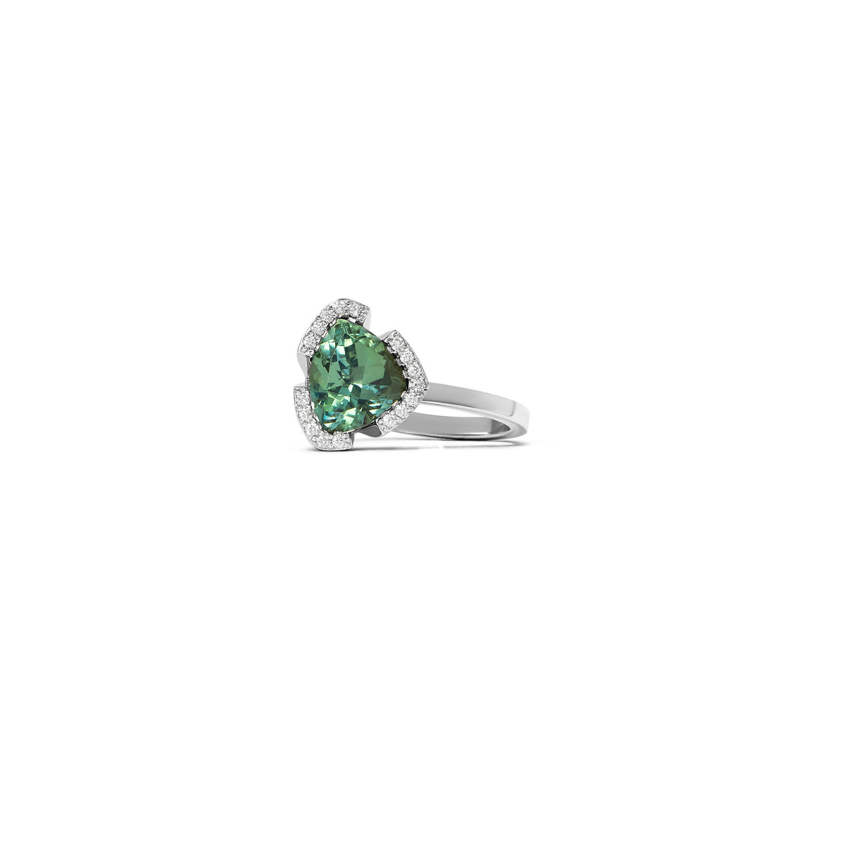 Harmony 2 14K eller 18K Guld, Hvidgulds eller Rosaguld Ring m. Turmelin & Diamanter