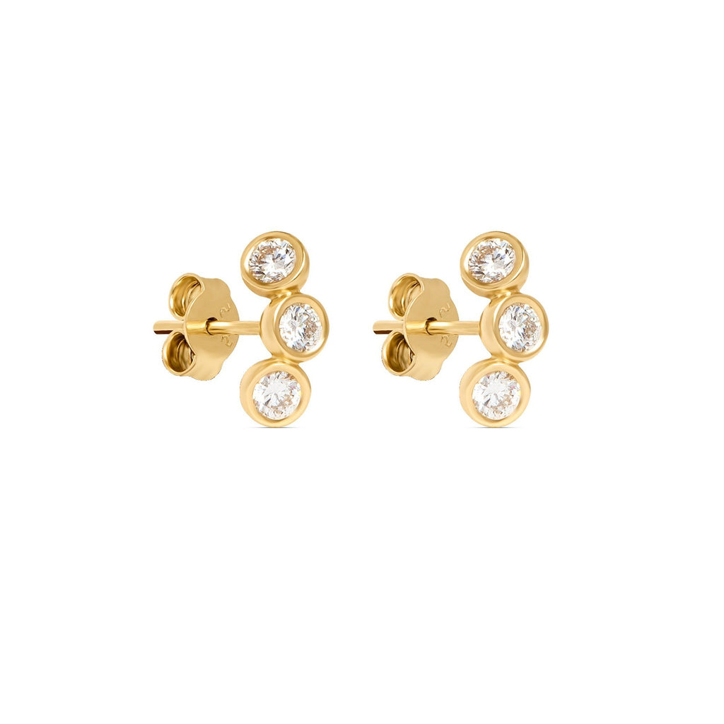 Harmony 4 14K or 18K Gold, Whitegold or Rosegold Studs w. Diamonds